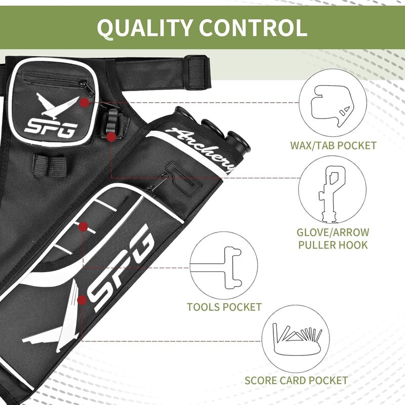SP.G Arrow Quiver Archery Hip Quiver, Durable Adjustable Waist Belt Three Arrows Tube for Arrow Storage Compound Bow Recurve Bow Accessories - Image 3